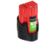 POWER TOOL BATTERY PTML12V3-GC Milwaukee M12 12V 3 Ah Green Cell