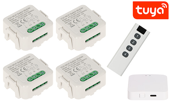 SET OF 4 SMART LED LIGHTING CONTROLLERS ATLO-SW-TUYA-4 Wi-Fi, ZigBee, Tuya Smart