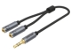 ROZDEĽOVAČ ZVUKU Y-C956ABK Jack TRS 3.5 mm KONEKTOR / 2 X Jack TRS 3.5 mm ZÁSUVKA 0.2 m UNITEK