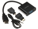 PREVODNÍK HDMI NA VGA Y-6355 + AUDIO + ADAPTÉRY MICRO A MINI HDMI UNITEK